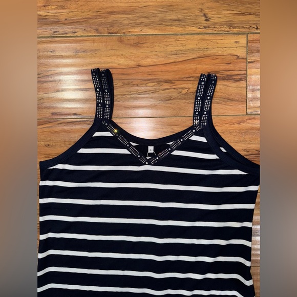 NWT Striped w/ Rhinestone Straps Dress - Picture 4 of 7